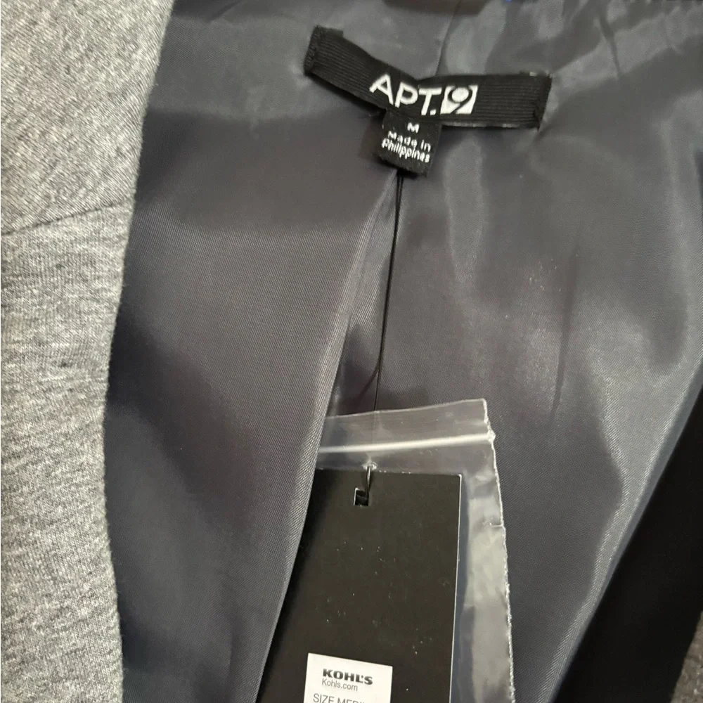 Apt. 9 size medium Charcoal Blazer with Black Polka Dot Cuffs - Picture 4 of 5